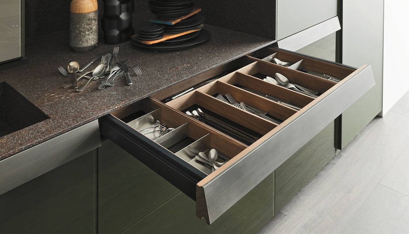 Cuisine Valcucine Genius Loci Vitrum poli Oceanic Green | Cuisiniste Nice | AS Design