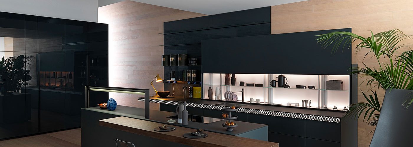 Cuisine Valcucine Genius Loci Vitrum ardoise mat V-Motion | Cuisiniste Nice | AS Design