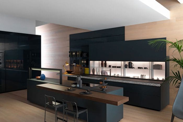 Cuisine Valcucine Genius Loci Vitrum ardoise mat V-Motion | Cuisiniste Nice | AS Design