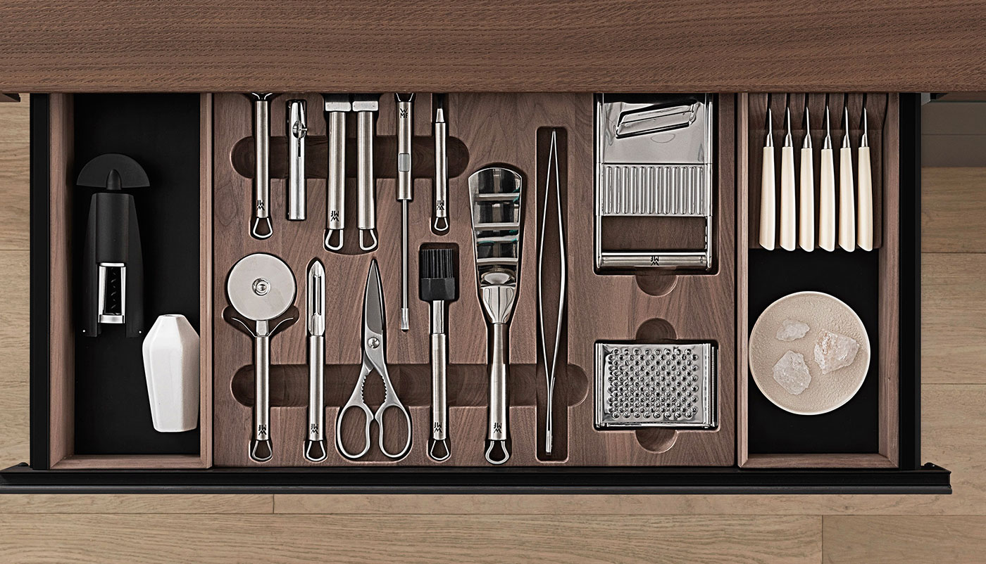 Cuisine Valcucine Genius Loci Vitrum opaque tiroir pierre Cardoso | Cuisiniste Nice | AS Design