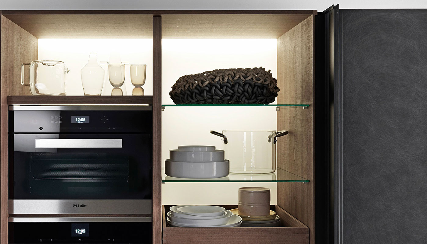 Cuisine Valcucine Genius Loci Vitrum opaque tiroir pierre Cardoso | Cuisiniste Nice | AS Design