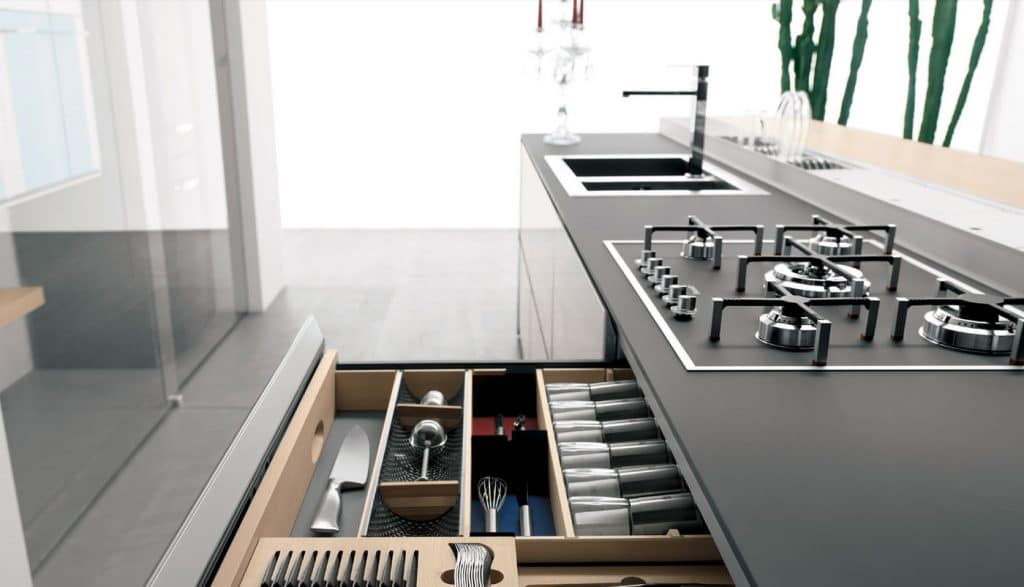 Cuisine Valcucine Artematica Vitrum Blanc Nuage | Cuisiniste Cannes | AS Design Cucine