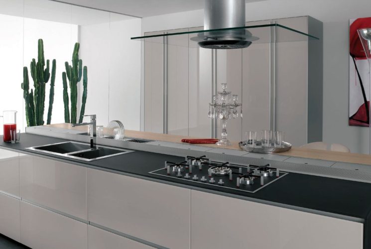 Cuisine Valcucine Artematica Vitrum Blanc Nuage | Cuisiniste Cannes | AS Design