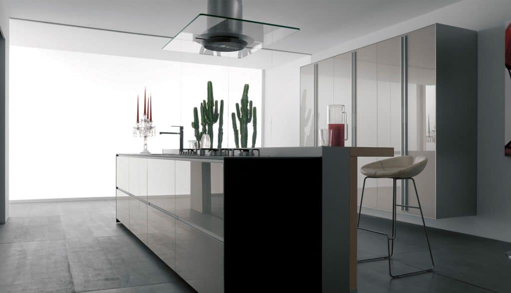 Cuisine Valcucine Artematica Vitrum Blanc Nuage | Cuisiniste Cannes | AS Design