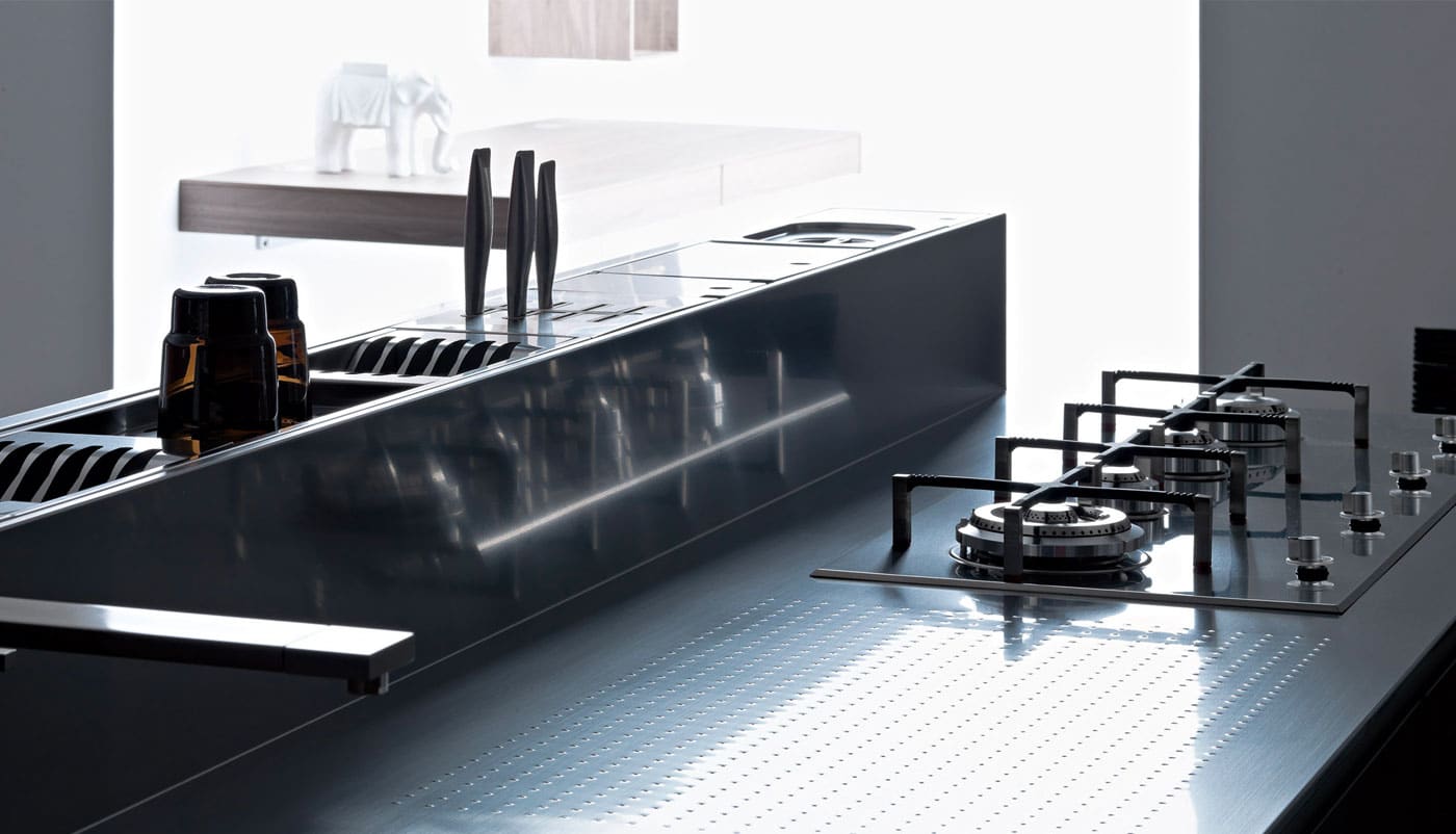 Cuisine Valcucine Artematica Vitrum Nero Lavagna | Cuisiniste Nice | Massimo Cucine