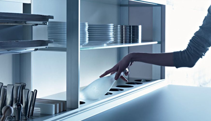 Cuisine Valcucine Artematica gris ciment vitrifié | Cuisiniste Nice | AS Design