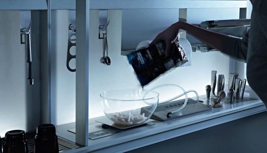 Cuisine Valcucine Artematica gris ciment vitrifié | Cuisiniste Nice | AS Design