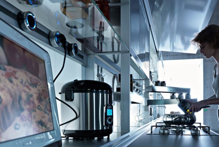 Cuisine Valcucine Artematica gris ciment vitrifié | Cuisiniste Nice | AS Design